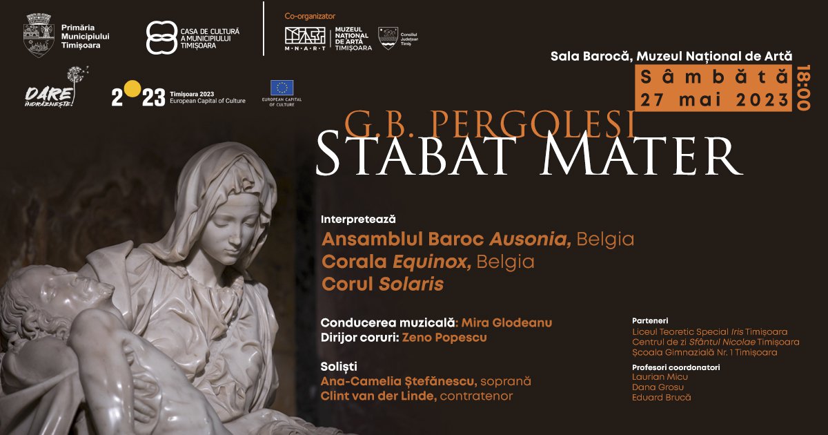 Concert Stabat Mater de G.B. Pergolesi, 27 Mai 2023