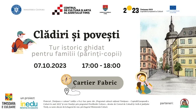 „Clădiri și povești” - tur istoric ghidat pentru familii (părinți și copii) 