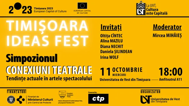 Simpozionul „Conexiuni Teatrale. Tendințe actuale în artele spectacolului” | Timișoara Ideas Fest