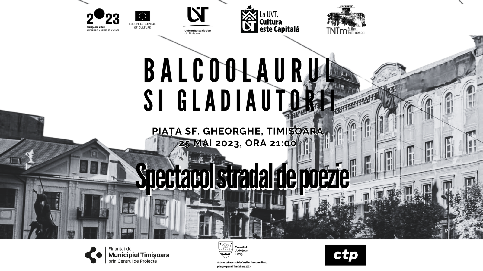 Street poetry performance Balcoolaurul and gladiators, May 25, 2023