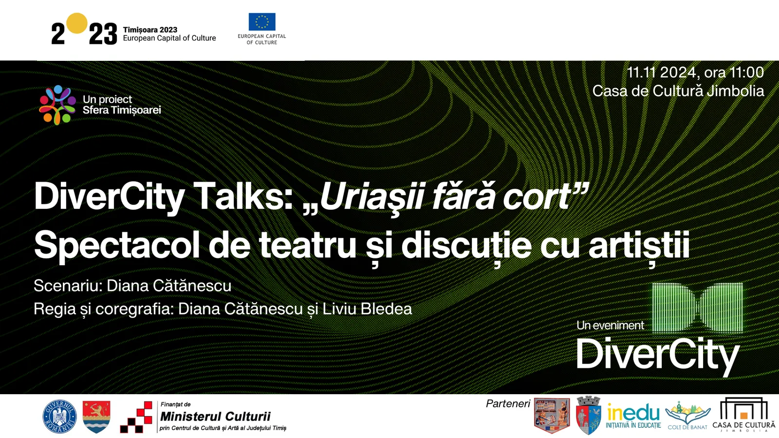 DiverCity Talks: „Uriașii fără cort” spectacol de teatru și discuție cu artiștii