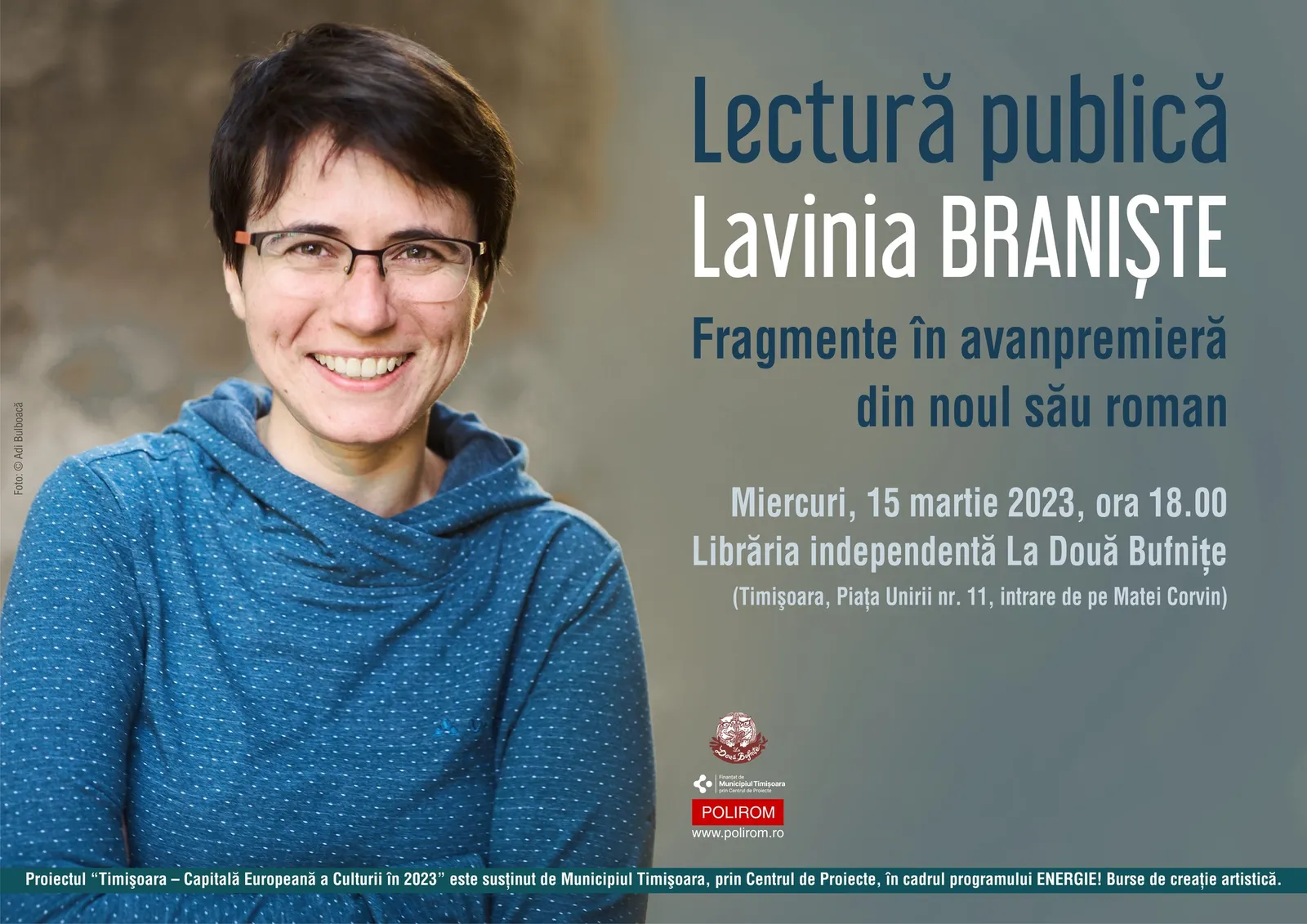 Lavinia Braniște, lectură publică din manuscris