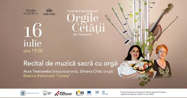 Recital de muzică sacră cu orgă / Aura Twarowska (mezzosoprană), Silviana Cîrdu (orgă)