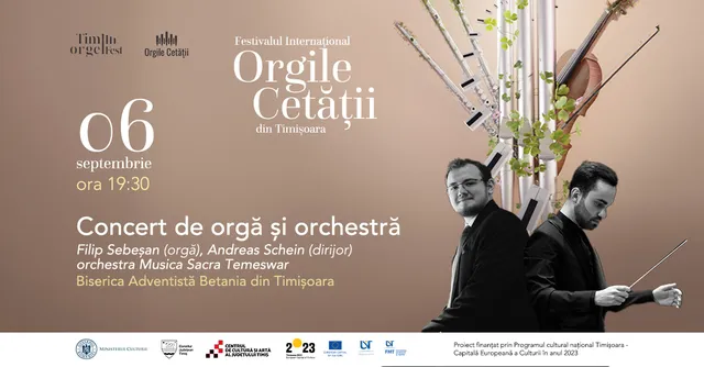Organ and orchestra concert - Filip Sebeșan, Andreas Schein, Musica Sacra Temeswar Orchestra 