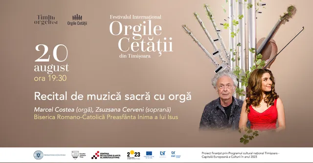 Recital de muzică sacră cu orgă / Marcel Costea, Zsuzsana Cerveni
