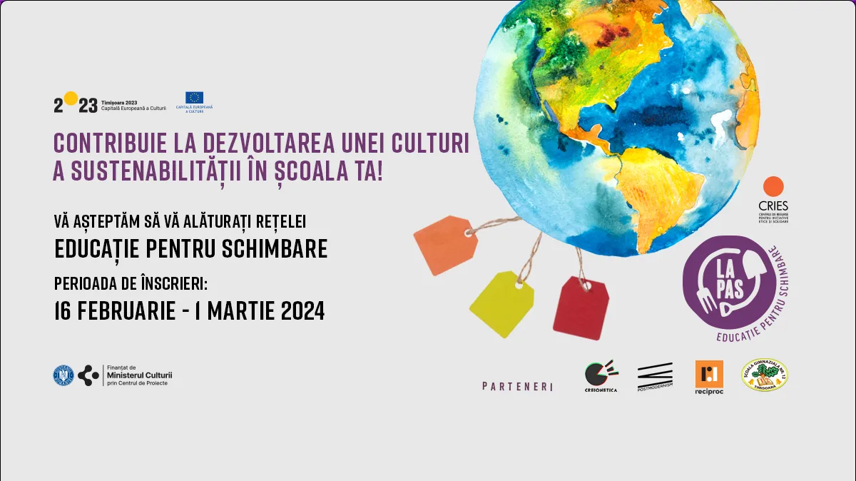 Apel pentru cadrele didactice din Timișoara: Contribuie la dezvoltarea unei culturi a sustenabilității în școala ta!
