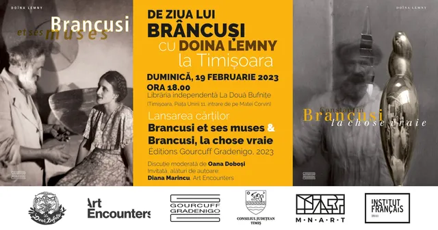 On Brâncuși's birthday with Doïna Lemny, in Timișoara